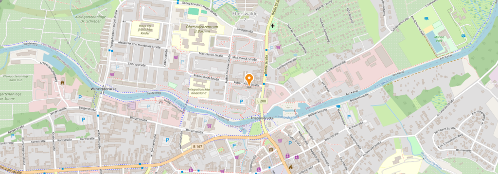 Lageplan: Anwaltskanzlei Höner-March, Robert-Koch-Str. 1, 16225 Eberswalde